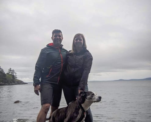 Couple with their one dog