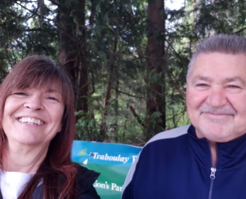 Older people also walk in Crossroads Hospice Society in Summerland, BC