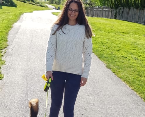 Lady walk on the road